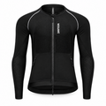 A black long-sleeve athletic zip-up jacket with white piping details and a vertical white 'WDSAME' logo on the left chest, displayed on a clean white background.