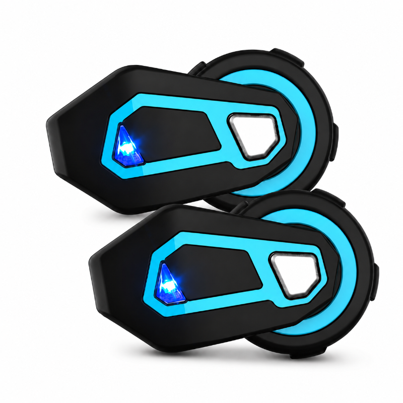 Two blue motorcycle intercom