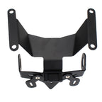 A black metal mounting bracket with four screw holes on the side flanges and a central mounting plate, shown on a plain white background.