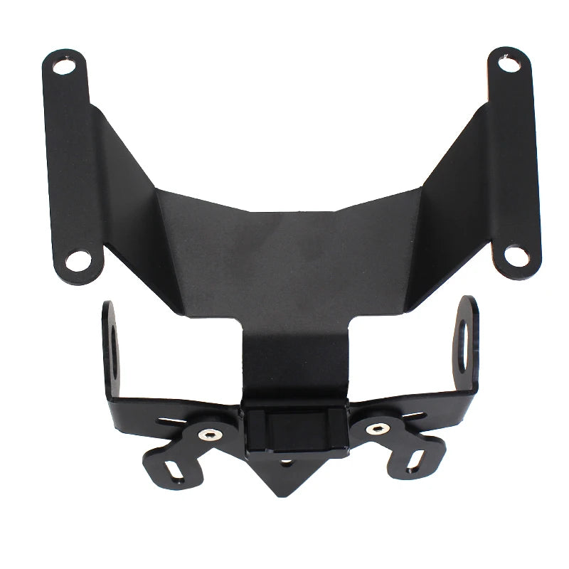 A black metal mounting bracket with four screw holes on the side flanges and a central mounting plate, shown on a plain white background.