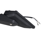 A close-up of a black motorcycle or scooter clutch lever with a textured grip surface, a silver screw fastener, and a black wire with metal connector ends, shown on a plain white background.