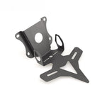 Black metal mounting bracket and crossbar adapter, shown on a clean white background.
