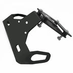 A black metal mounting bracket with adjustable bolts and silver hardware, shown on a plain white background.