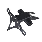 A black metal mounting bracket with two cylindrical components, shown on a plain white background.