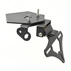 A black metal mounting bracket with silver screws, shown on a plain white background.